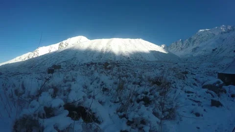 Timelapse shot of Himalaya snow capped Peak Stock Footage