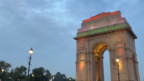 Timelapse shot of India Gate in New Delhi, India Stock Footage 291917484
