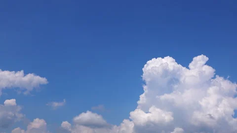 Timelapse shot of movement of clouds in blue sky. 4K Summer sky Stock Footage 315421682