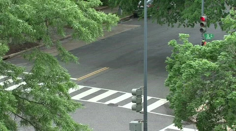 Timelapse shot of a Street Corner Traffic Stock Footage