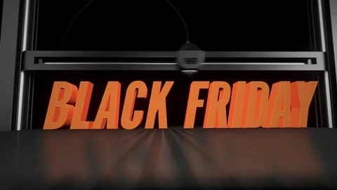 A timelapse showcasing the 3D printing process of the BLACK FRIDAY text in .. Stock Footage 292970059