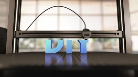 Timelapse showing the 3D printing process of the DIY text on a printer. Per.. Stock-Footage 291986161
