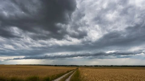 Timelapse showing the approaching cold front with an included storm Stock Footage 301410388