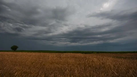Timelapse showing approaching of the cold front with built-in storms Stock Footage 301427600