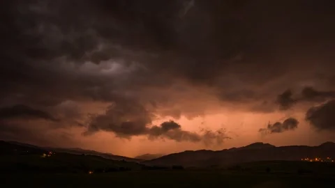 Timelapse showing the approaching powerful thunderstorm that you wouldn't expect Stock Footage 301410119