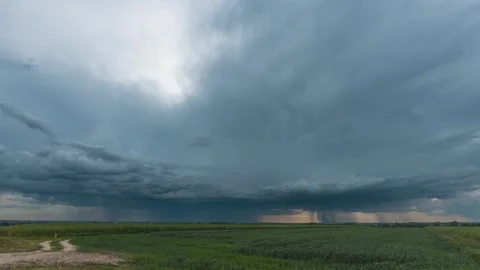 Timelapse showing the formation of the powerful storm and the heavy rain Stock Footage 301523094