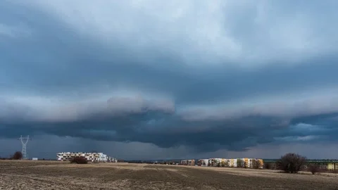 Timelapse showing the formation of a powerful supercell storm Stock Footage 301453428