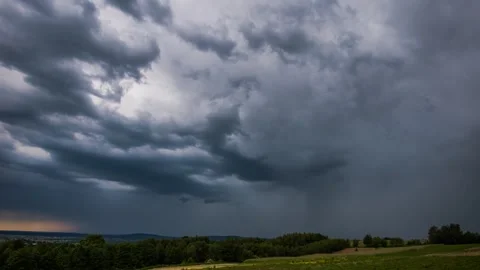 Timelapse showing heavy rainfall from the storm cloud. Stock Footage 301409918