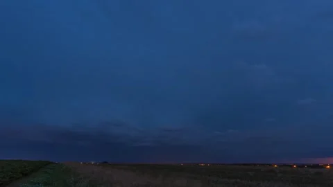 Timelapse showing an intense storm with lightning strikes Stock Footage 301409038