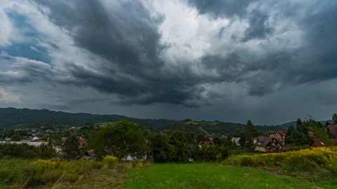Timelapse showing the storm clouds moving Stock Footage 301426204