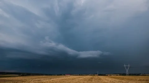 Timelapse showing a supercell thunderstorm. Stock Footage 301425208