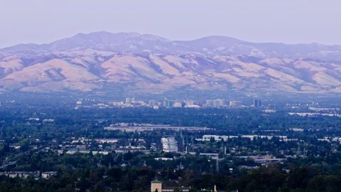 Timelapse of Silicon Valley, Apple Campus &amp; San Jose - Day to Night Stock Footage 85108256