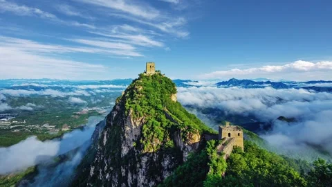 Timelapse of Simatai Great Wall at Sunrise Stock Footage 333694532