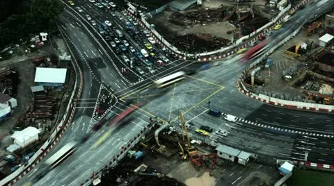 Timelapse Singapore intersection 스톡 동영상 11610379