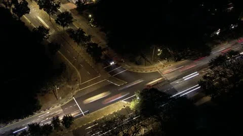 Timelapse Singapore intersection Видео 11610414