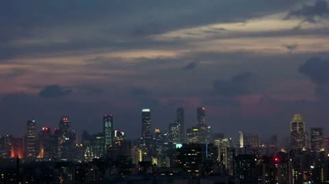Timelapse Singapore skyline Vídeo Stock 11590656