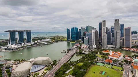 Timelapse of Singapore Skyline Stock Footage