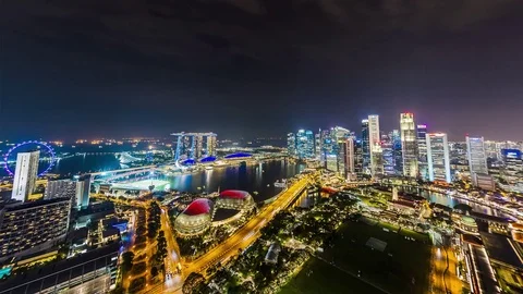 Timelapse of Singapore Skyline Stock-Footage 79924585