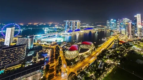 Timelapse of Singapore Skyline Stock-Footage 79925286