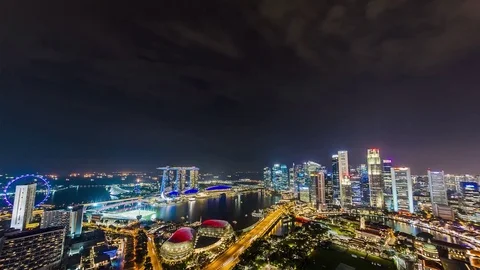 Timelapse of Singapore Skyline Stock-Footage 79926836