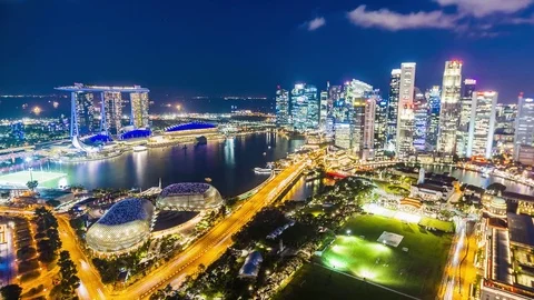 Timelapse of Singapore Skyline Video stock 79929635