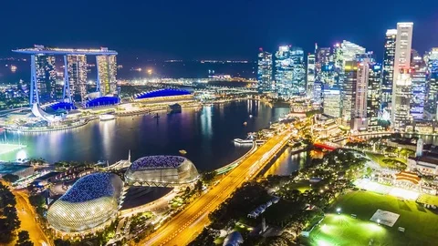 Timelapse of Singapore Skyline Video stock 79930830