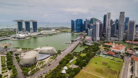 Timelapse of Singapore Skyline Video stock 79935860