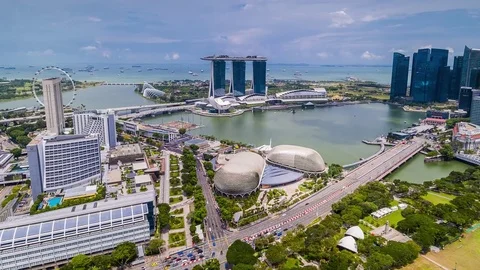 Timelapse of Singapore Skyline Vídeos de archivo 79937354