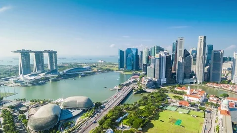 Timelapse of Singapore Skyline Stock-Footage 79938178