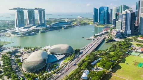 Timelapse of Singapore Skyline Video stock 79938331