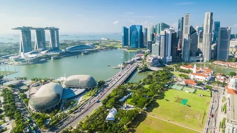 Timelapse of Singapore Skyline 스톡 동영상 79938414