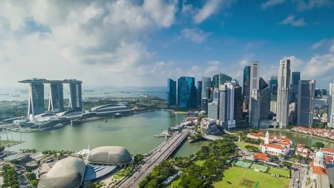 Timelapse of Singapore Skyline Stock Footage