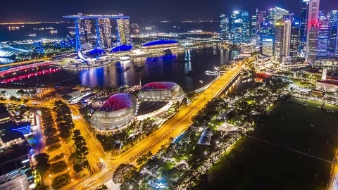 Timelapse of Singapore Skyline Stock-Footage 79940464
