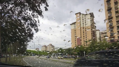 Timelapse Sitting in car during traffic jam Stock Footage 73099770