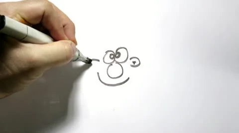 Timelapse of sketching a cartoon Stockbeeldmateriaal 19206041