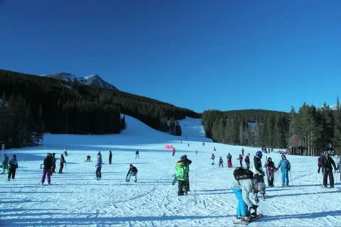 Timelapse of Skiers on Mountains Stock Footage 10765226