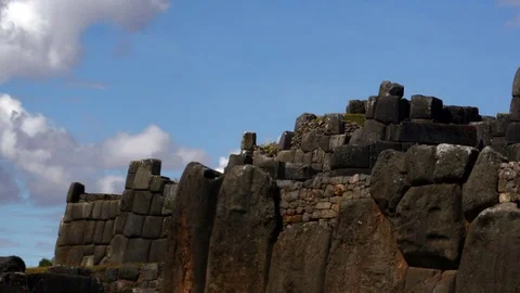 Timelapse of the sky above the stone wall. Andreev. Stock Footage 78686811
