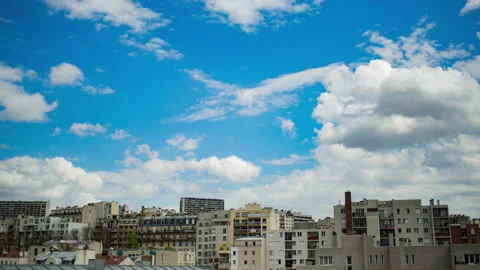 Timelapse of the sky and buildings in Paris Stock Footage 237496108