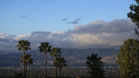 TimeLapse of Sky and Cloud Day to Night LA Suburbs Video stock 194741119