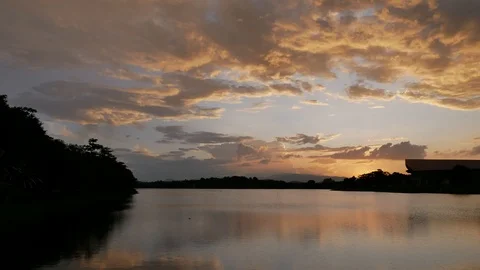 Timelapse sky and lake , sunset time. Video stock 118667145