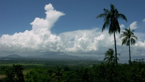 Timelapse of sky and landscape Mount Rinjani Lombok Indonesia Stock Footage 92716445