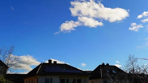 Timelapse of the sky with clouds. Blue sky with white clouds. Stock Footage 300113853