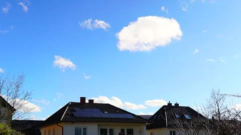 Timelapse of the sky with clouds. Blue sky with white clouds. Stock Footage 300113854