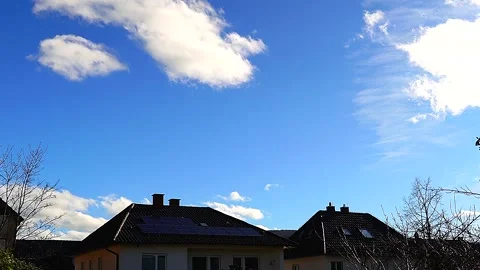 Timelapse of the sky with clouds. Blue sky with white clouds. Stock Footage 300113861