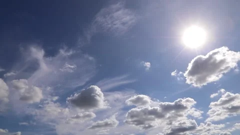 Timelapse of sky clouds with sun Stock Footage 224431750