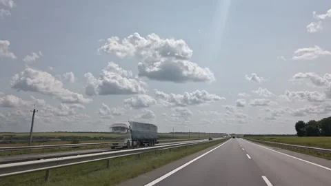 Timelapse sky clouds sunny azure  Ukraine clouds over road hyperlapse Stock Footage 209154070