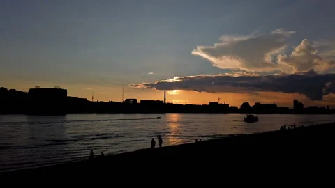 Timelapse sky clouds sunny azure Kyiv Ukraine clouds over city sunset Stock Footage 209158062