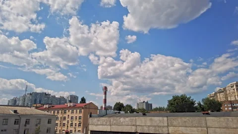 Timelapse sky clouds sunny azure Kyiv Ukraine clouds over city Stock Footage 209159218
