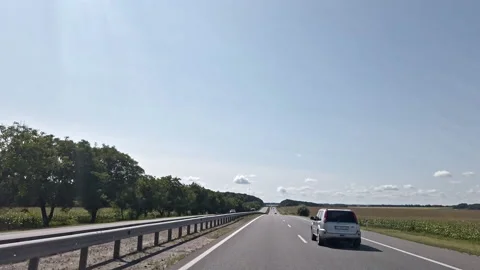 Timelapse sky clouds sunny azure  Ukraine clouds over road hyperlapse Stock Footage 209159383