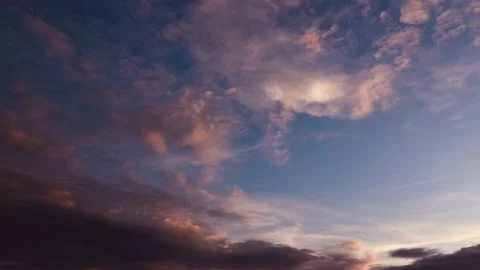 Timelapse of sky clouds at sunset Video stock 224431748